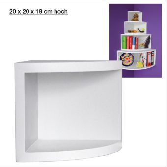 Eck-Regal, matt-weiß, 20 x 20 cm main product photo