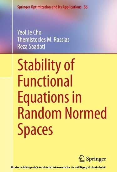 Stability of Functional Equations in Random Normed Spaces main product photo