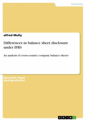 Differences in balance sheet disclosure under IFRS