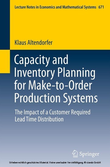 Capacity and Inventory Planning for Make-to-Order Production Systems main product photo