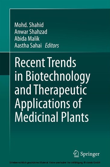 Recent Trends in Biotechnology and Therapeutic Applications of Medicinal Plants main product photo