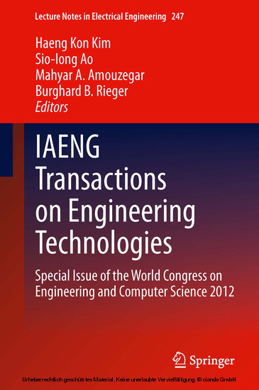 IAENG Transactions on Engineering Technologies main product photo