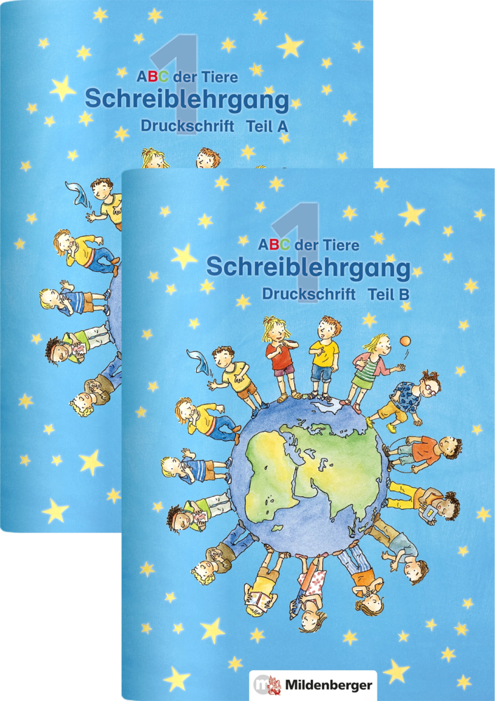 ABC der Tiere 1 - 1. Jahrgangsstufe, Schreiblehrgang Druckschrift, Teil A und B zu Lesen in Silben (Silbenfibel), 2 Bde. main product photo