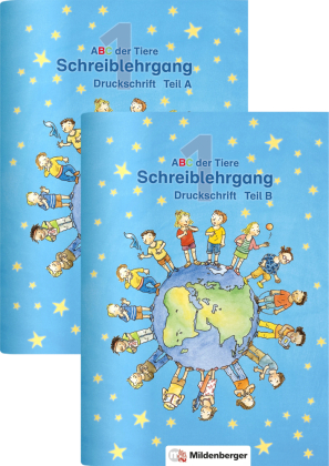 ABC der Tiere 1 - 1. Jahrgangsstufe, Schreiblehrgang Druckschrift, Teil A und B  zu Lesen in Silben (Silbenfibel), 2 Bde.