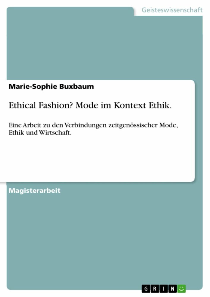 Ethical Fashion? Mode im Kontext Ethik. main product photo