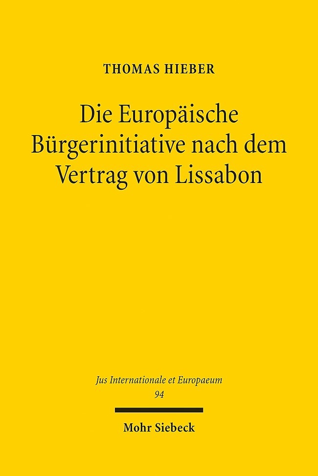 Die Europäische Bürgerinitiative nach dem Vertrag von Lissabon main product photo