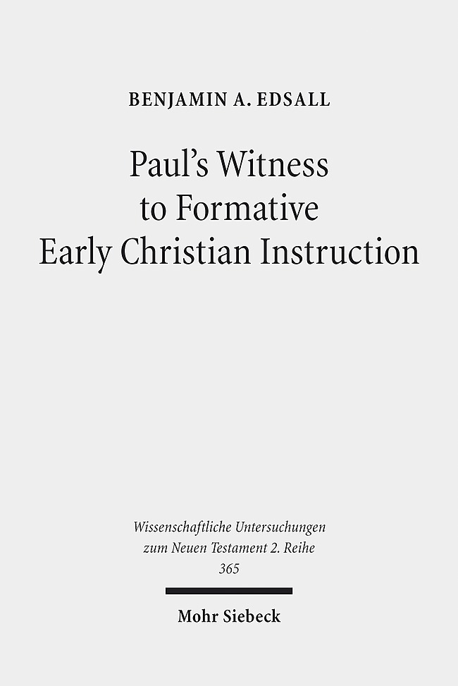 Paul's Witness to Formative Early Christian Instruction main product photo
