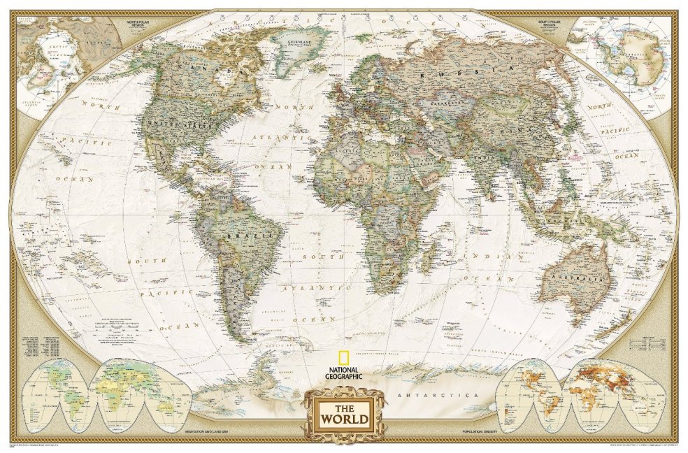 National Geographic Map World Executive, enlarged, laminated, Planokarte main product photo