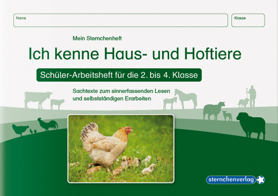 Ich kenne Haus- und Hoftiere - Schülerarbeitsheft für die 2. bis 4. Klasse main product photo