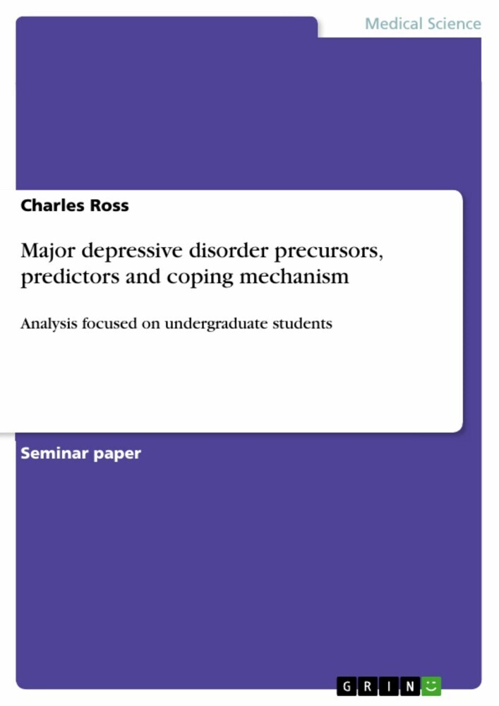 Major depressive disorder precursors, predictors and coping mechanism main product photo
