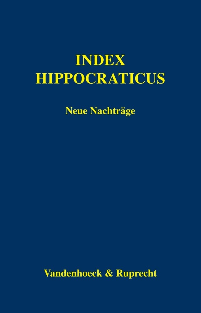 Index Hippocraticus. Neue Nachträge main product photo