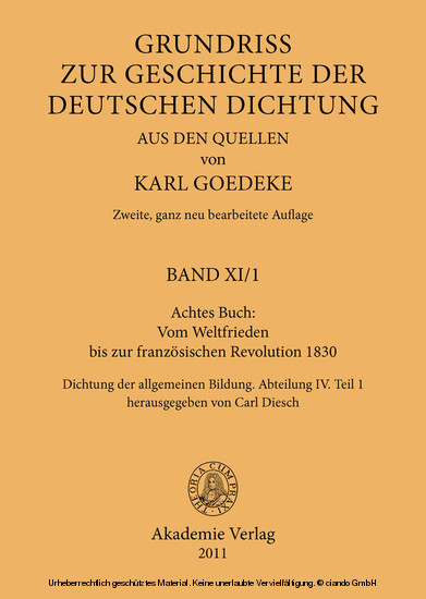 Achtes Buch: Vom Weltfrieden bis zur französischen Revolution 1830 main product photo