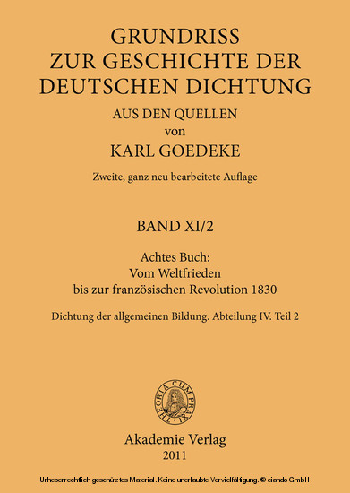 Achtes Buch: Vom Weltfrieden bis zur französischen Revolution 1830 main product photo