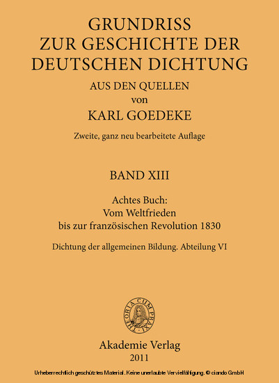 Achtes Buch: Vom Weltfrieden bis zur französischen Revolution 1830 main product photo