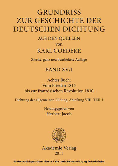 Achtes Buch: Vom Frieden 1815 bis zur französischen Revolution 1830 main product photo
