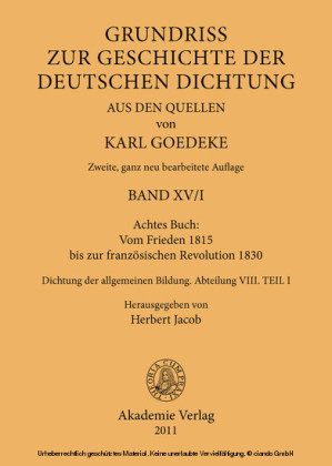 Achtes Buch: Vom Frieden 1815 bis zur französischen Revolution 1830