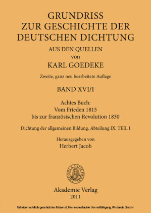 Achtes Buch: Vom Frieden 1815 bis zur französischen Revolution 1830