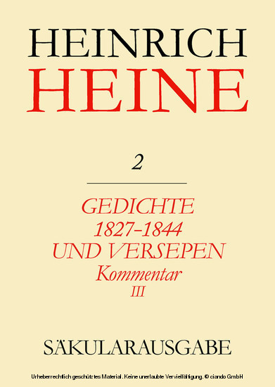 Gedichte 1827-1844 und Versepen. Kommentar III main product photo