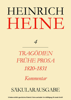 Tragödien. Frühe Prosa 1820-1831. Kommentar
