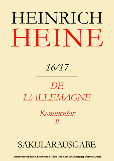 De l'Allemagne. Kommentar. Teilband II main product photo