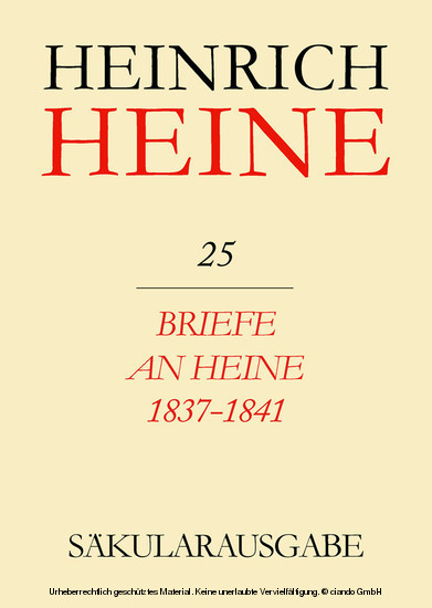 Briefe an Heine 1837-1841 main product photo