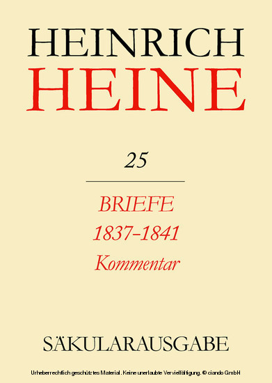 Briefe an Heine 1837-1841. Kommentar main product photo