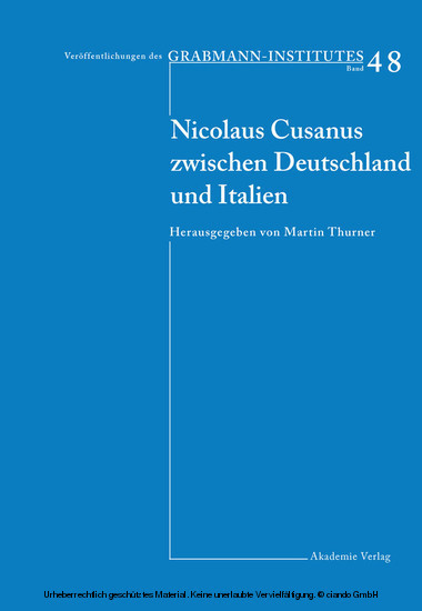 Nicolaus Cusanus zwischen Deutschland und Italien main product photo