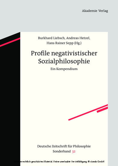 Profile negativistischer Sozialphilosophie main product photo