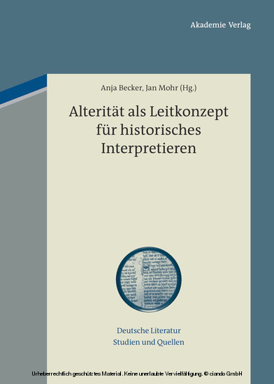 Alterität als Leitkonzept für historisches Interpretieren main product photo