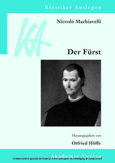 Niccolò Machiavelli: Der Fürst main product photo