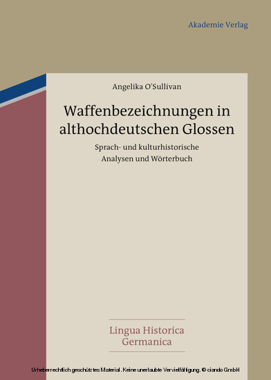 Waffenbezeichnungen in althochdeutschen Glossen main product photo