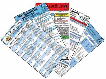 Altenpflege Karten-Set - Labor Normwerte, med. Abkürzungen, Medikamente - Haltbarkeit nach Anbruch, Erste Hilfe, Naturheilmedizin in der Pflege