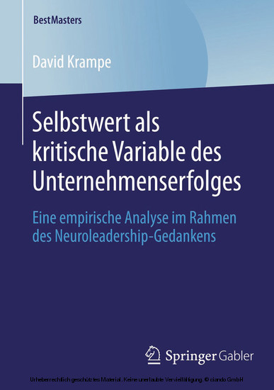 Selbstwert als kritische Variable des Unternehmenserfolges main product photo