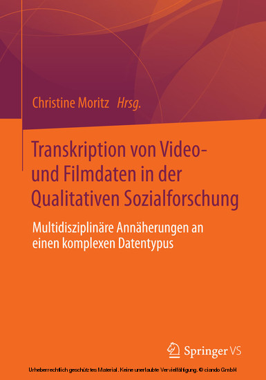 Transkription von Video- und Filmdaten in der Qualitativen Sozialforschung main product photo
