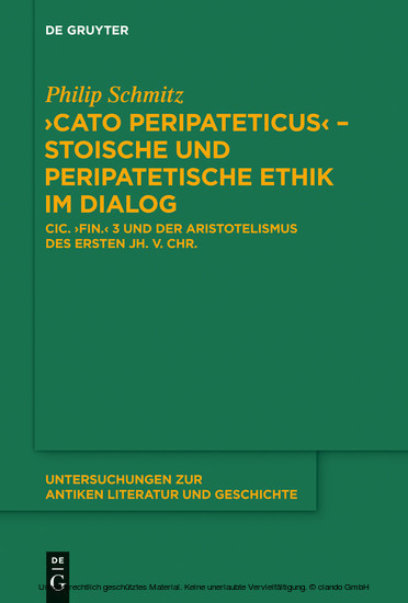 'Cato Peripateticus' - stoische und peripatetische Ethik im Dialog main product photo
