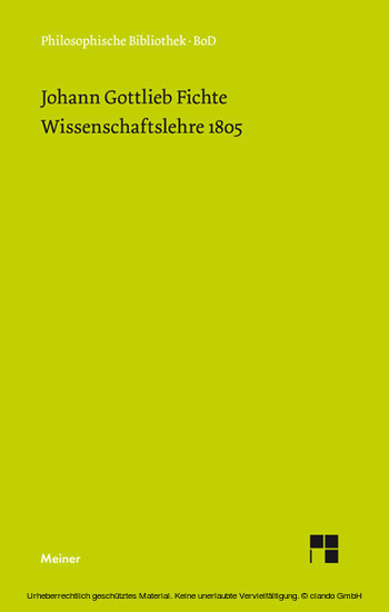 Wissenschaftslehre (1805) main product photo