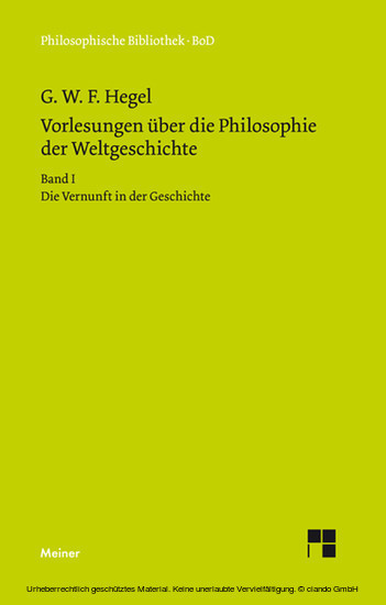 Vorlesungen über die Philosophie der Weltgeschichte. Band I main product photo