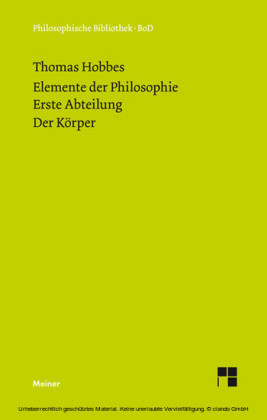 Elemente der Philosophie. Erste Abteilung: Der Körper