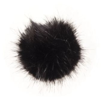 Pompon Kunstfell schwarz