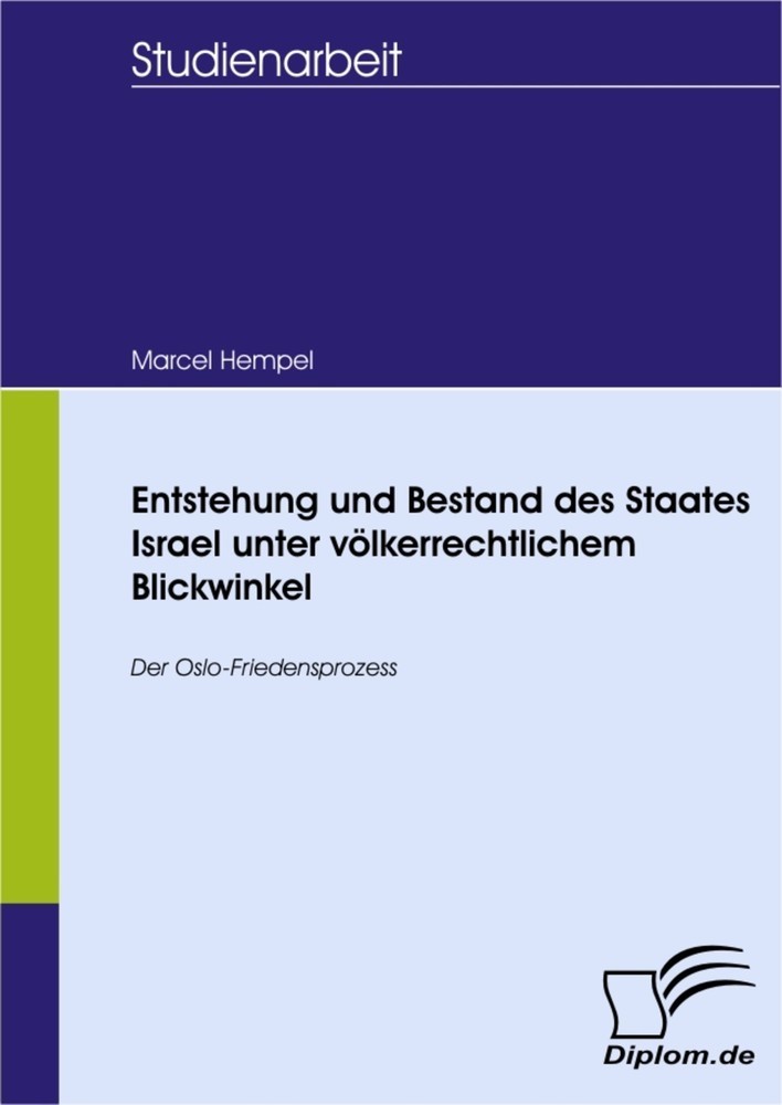 Entstehung und Bestand des Staates Israel unter völkerrechtlichem Blickwinkel main product photo