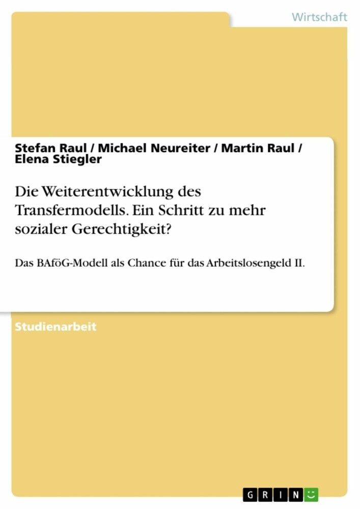 Die Weiterentwicklung des Transfermodells. Ein Schritt zu mehr sozialer Gerechtigkeit? main product photo