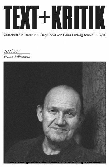 TEXT+KRITIK 202/203 - Franz Fühmann main product photo