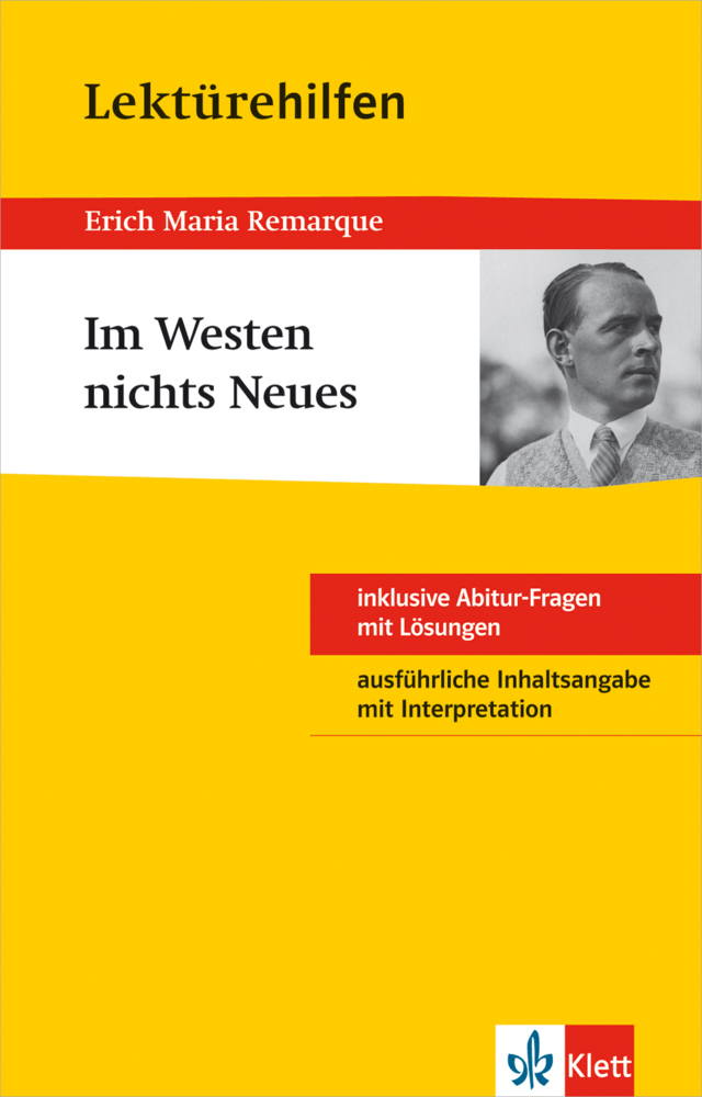 Klett Lektürehilfen Erich Maria Remarque, Im Westen nichts Neues main product photo