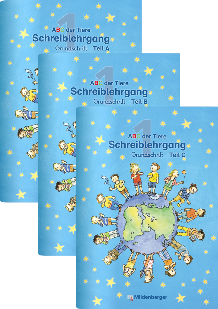 ABC der Tiere - Schreiblehrgang Grundschrift, Teil A, B, C, 3 Hefte main product photo