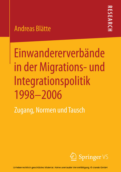 Einwandererverbände in der Migrations- und Integrationspolitik 1998-2006 main product photo
