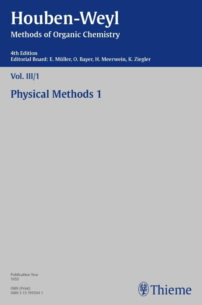 Houben-Weyl Methods of Organic Chemistry Vol. III/I, 4th Edition main product photo