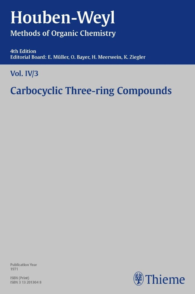 Houben-Weyl Methods of Organic Chemistry Vol. IV/3, 4th Edition main product photo