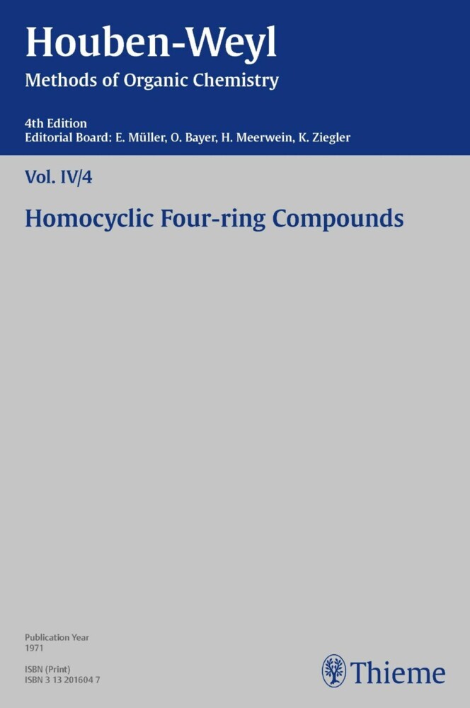 Houben-Weyl Methods of Organic Chemistry Vol. IV/4, 4th Edition main product photo