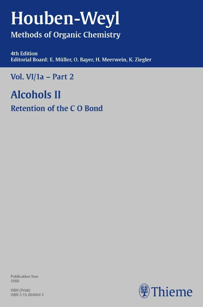 Houben-Weyl Methods of Organic Chemistry Vol. VI/1a - Part 2, 4th Edition main product photo