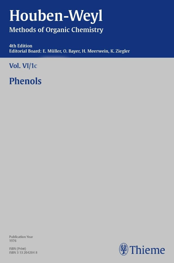 Houben-Weyl Methods of Organic Chemistry Vol. VI/1c, 4th Edition main product photo